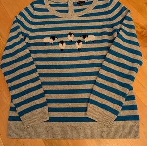 Talbots Gray and Blue Knit Sweater